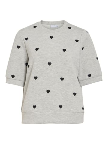 Vila Sweatshirt mit kurzen Ärmeln in Light Grey Melange1