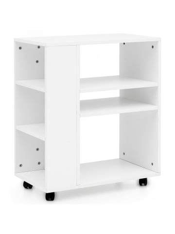 KADIMA DESIGN Regal WL5.694 60 x 75 x 35 cm Regalwagen mit Rollen Holz, in Weiß