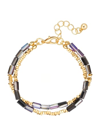 Lulu & Jane Armband aus Metall-Legierung mit Glas in gelbgold