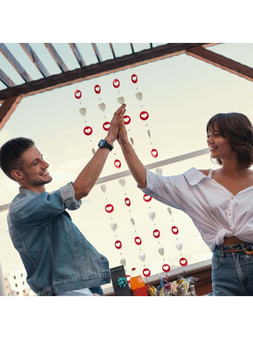 relaxdays 4x Capiz-Girlande in Türkisblau - (H)180 cm