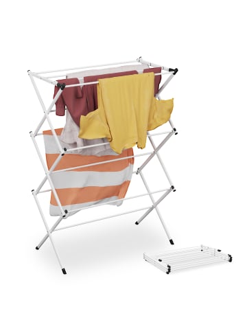 relaxdays Wäscheständer in Weiß - (B)73 x (H)104 x (T)38 cm