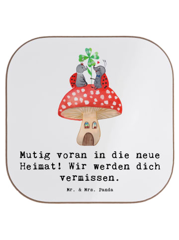 Mr. & Mrs. Panda Coaster Umzug in eine neue Stadt mit Spruch in Weiß
