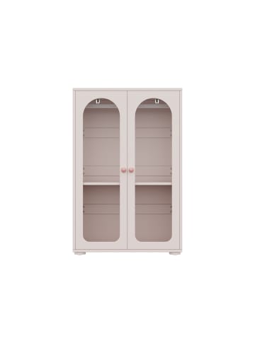 ABRIHOME Kleiderschrank in Rosa mit 2 Türen Acryl Stange 80x50x120 cm