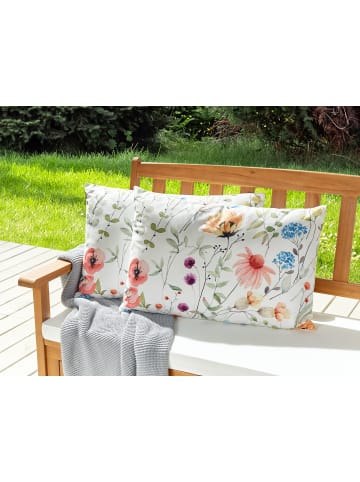 Beliani 2er-Set Gartenkissen MONESI in Bunt/Weiß