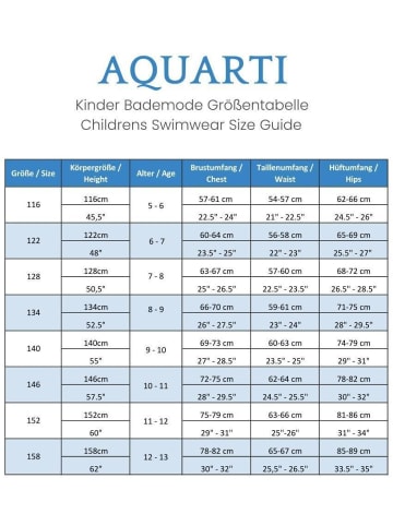 Aquarti Mädchen Badeanzug mit Spaghettiträgern in rot
