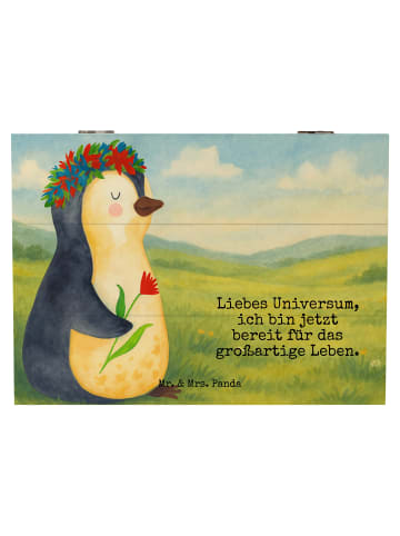 Mr. & Mrs. Panda Aufbewahrungsbox Pinguin Blumen Design mit Spruch in Weiß