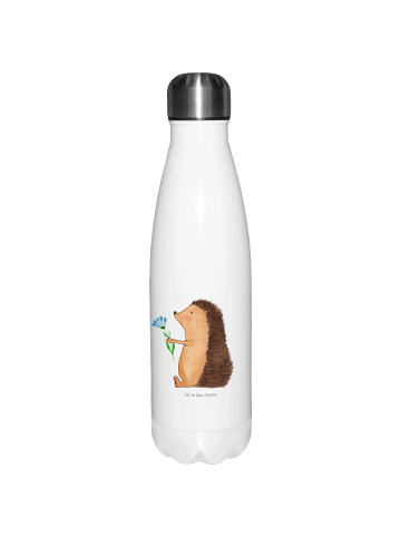 Mr. & Mrs. Panda Thermosflasche Igel Blumen ohne Spruch in Weiß