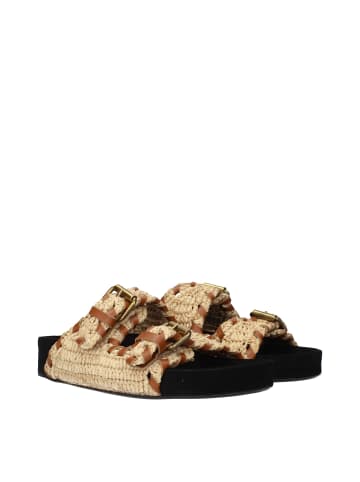 Isabel Marant Beige Raffia Hausschuhe