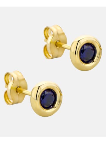 Diamant L'éternel Ohrringe aus 375 Gelbgold mit Saphir