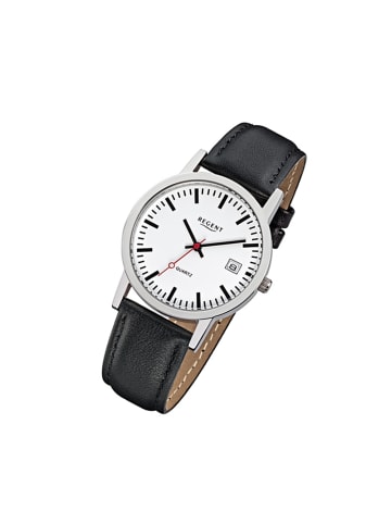 Regent Analog-Armbanduhr Regent Lederarmband schwarz mittel (ca. 34mm)