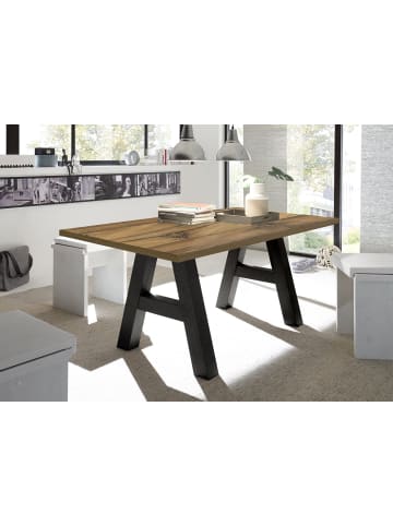 58 aufm Kessel ESSZIMMERTISCH Elia 8 160 x 90 x 75 Esstisch Schwarzstahl/Plankeneiche
