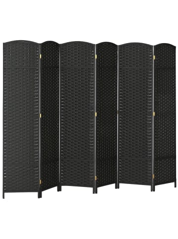 HOMCOM Paravent in Schwarz 240L x 1,6B x 170H cm