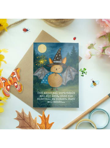 Mr. & Mrs. Panda Klappkarte Fledermaus Zauberer Design mit Spruch in Weiß