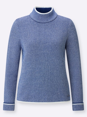 WITT WEIDEN Pullover in royalblau-ecru-meliert