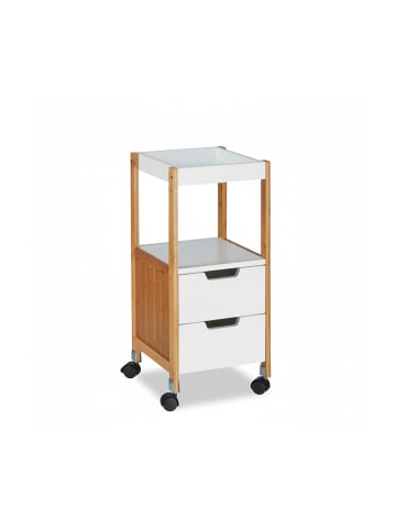relaxdays Rollwagen in Weiß - (B)30x (H)69 x (T)30 cm