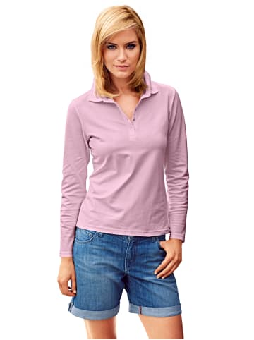 Heine Langarm-Poloshirt in rosé