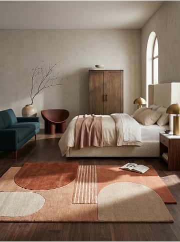 KADIMA DESIGN HALLEIN Wohnzimmerteppich 200x290 Terrakotta Wolle Kurzflor XXL in Terrakotta