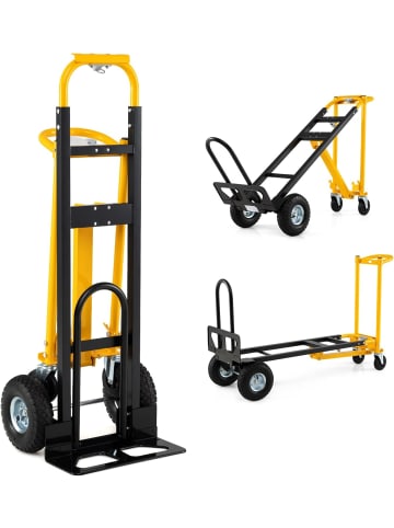 COSTWAY 3-in-1 Sackkarre & Transportwagen in Schwarz