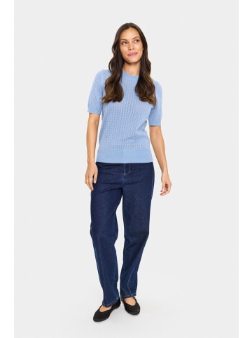 SAINT TROPEZ Strickpullover MilaSZ Gerade Passform in Blue Blizzard