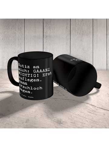 Mr. & Mrs. Panda Keramiktasse Notiz an mich: GAAANZ... mit Spruch in Schwarz