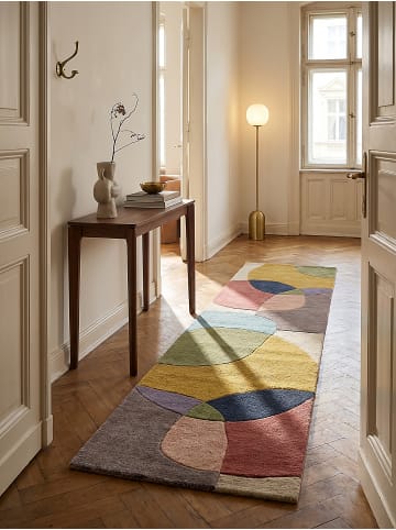 KADIMA DESIGN Wollteppich Kurzflor AIRE Abstrakt Naturfaser Wohnzimmer in Multi