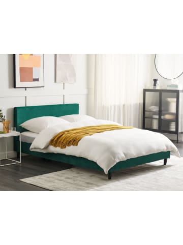 Beliani Bettrahmenbezug FITOU in Grün - (W) 150 x (H) 75 x (L) 214 cm
