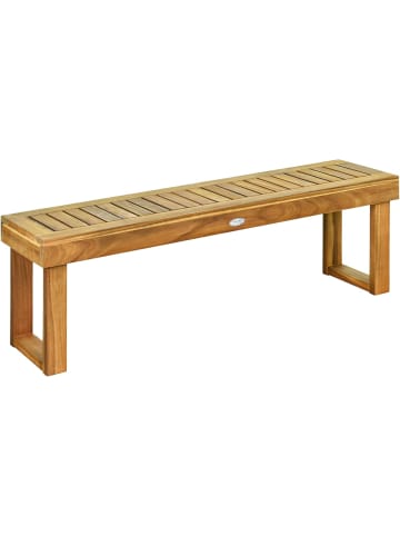 COSTWAY Gartenbank 2-Sitzer 132x34x43,5cm in Braun