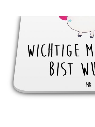 Mr. & Mrs. Panda Untersetzer für Gläser Einhorn Mitteilung mit S... in Weiß