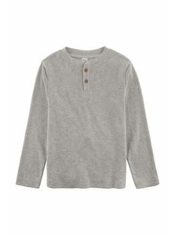 Hessnatur Hessnatur Henley Rib-Shirt Relaxed aus Bio-Baumwolle in hellgrau