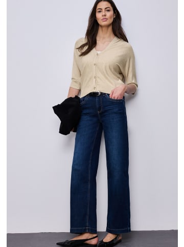 Street One V-Neck Button Up Cardigan in Cotton Beige Mel.