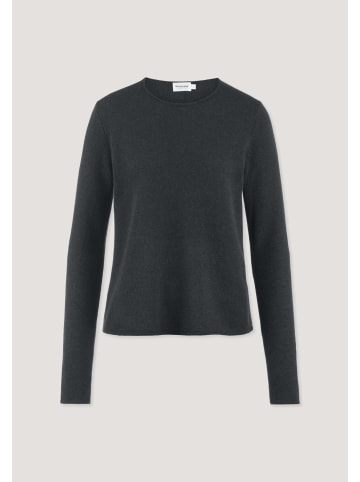 Hessnatur Strick Pullover Regular in schwarz