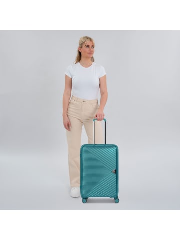 March15 Trading Gotthard Edition 4 Rollen Kabinentrolley 55 cm aqua metallic