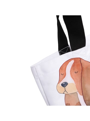 Mr. & Mrs. Panda Damen Schultertasche Hund Basset Hound ohne Spruch in Weiß