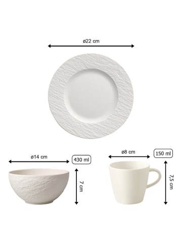 Villeroy & Boch 6er Set Frühstücks-Set Manufacture Rock in weiß