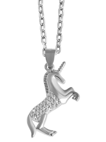 Adeliás Kinder Anhänger Einhorn aus 925 Silber mit Zirkonia in silber