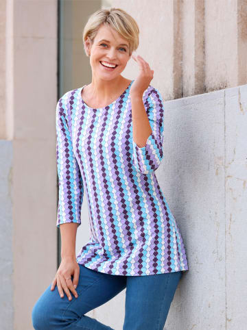 WITT WEIDEN 3/4-Arm-Shirt in lavendel-aqua-bedruckt