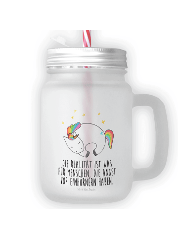 Mr. & Mrs. Panda Blümchentailglas Einhorn Nacht mit Spruch in Transparent