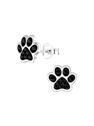 Alexander York Ohrringe, Ohrstecker PFOTE schwarz in 925 Sterling Silber in black