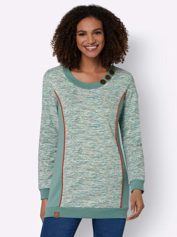 WITT WEIDEN Sweatshirt in jade-weiß-meliert