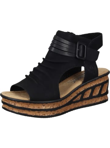 rieker Komfort-Sandalen in schwarz/schwarz