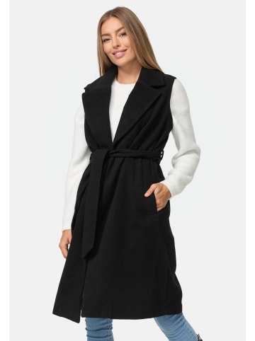 Threadbare Langweste THB Suhail belted formall Coat in Black