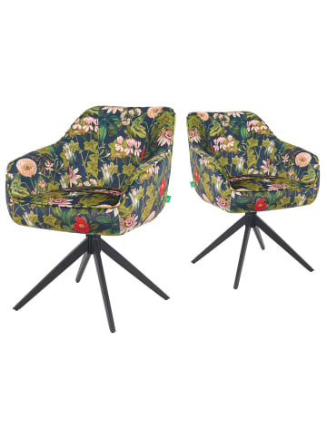 DUBI Möbel 2er-Set: Drehstuhl Mika-Kian in Blumen - (B)60 x (H)82 x  (T)61 cm
