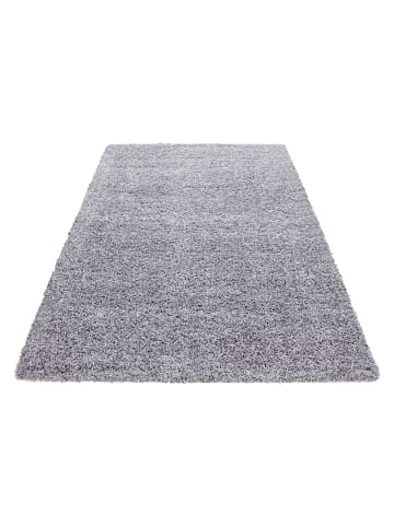 KADIMA DESIGN Teppich Hochflor Unifarben Polypropylen Wohnzimmer Shaggy in Hellgrau