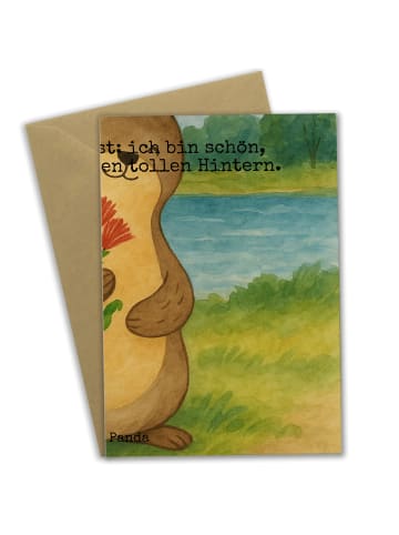 Mr. & Mrs. Panda babykarte Otter Blumenstrauß Design mit Spruch in Weiß