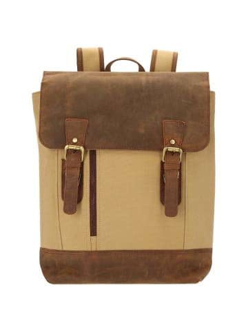 Dermata - Rucksack Canvas/Leder Kombination 39 cm (brown) in braun