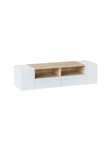 CALICOSY TV-Möbel TAMIKO in Eichenholz - (W) 138 x (H) 36 x (L) 42 cm