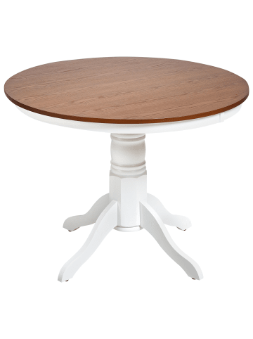 Beliani Esszimmertisch AKRON in Braun/Weiß - (W) 100 x (H) 76 x (L) 100 cm