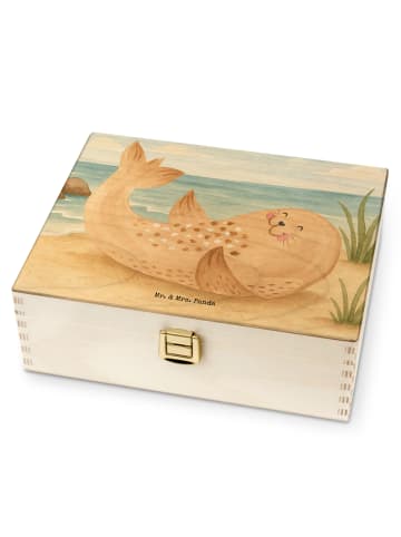 Mr. & Mrs. Panda teebox holz Robbe Liegen Design ohne Spruch in Weiß