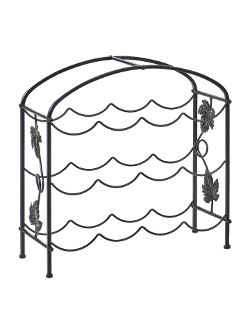 Beliani Weinständer BUNDORAN in Schwarz - (W) 44 x (H) 43 x (L) 15 cm