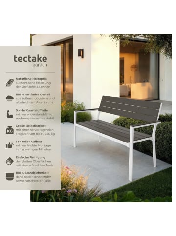 tectake Sitzbank Line 2-Sitzer mit Aluminiumrahmen 128x59x88cm